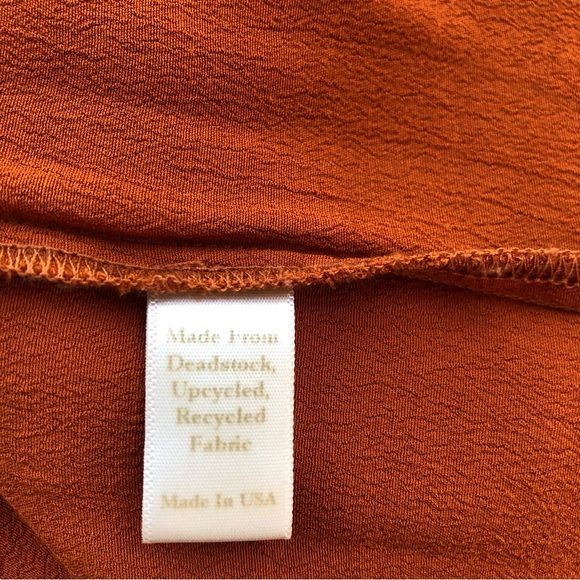 Christy Dawn Burnt Orange Short Sleeve Dress With Tie at Waist Size M - Picture 9 of 9